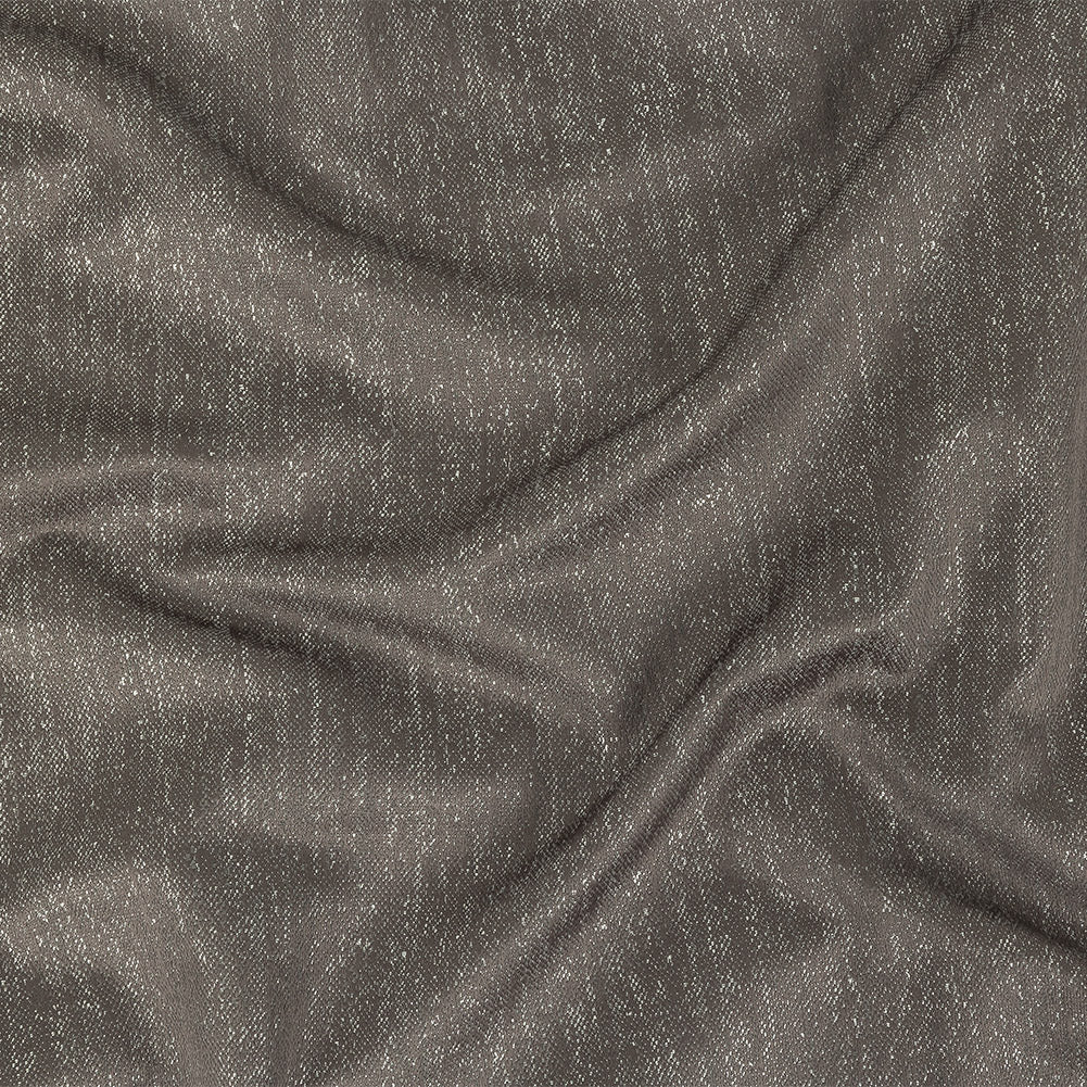 Metallic Drapery Woven - Charcoal - British Imported