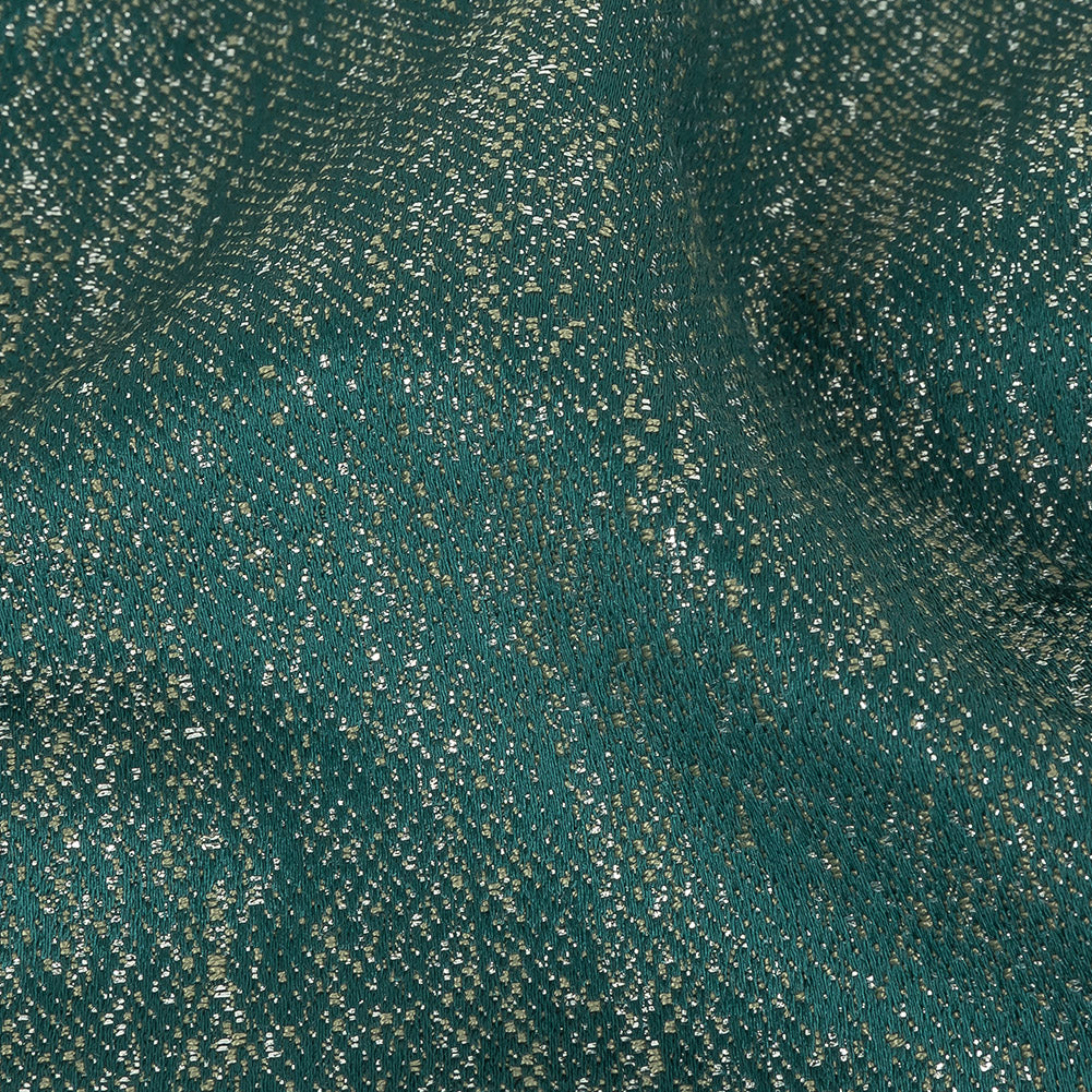 Metallic Drapery Woven - Emerald - British Imported Detail