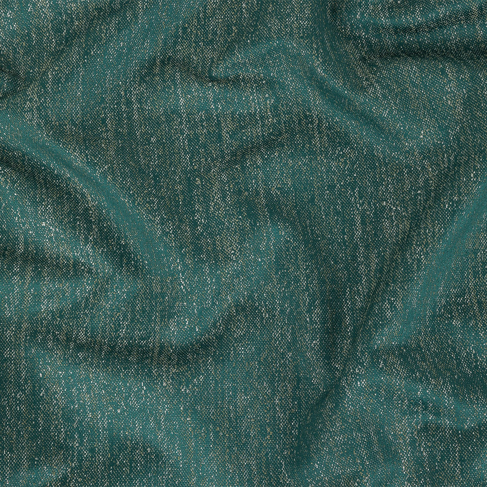 Metallic Drapery Woven - Emerald - British Imported