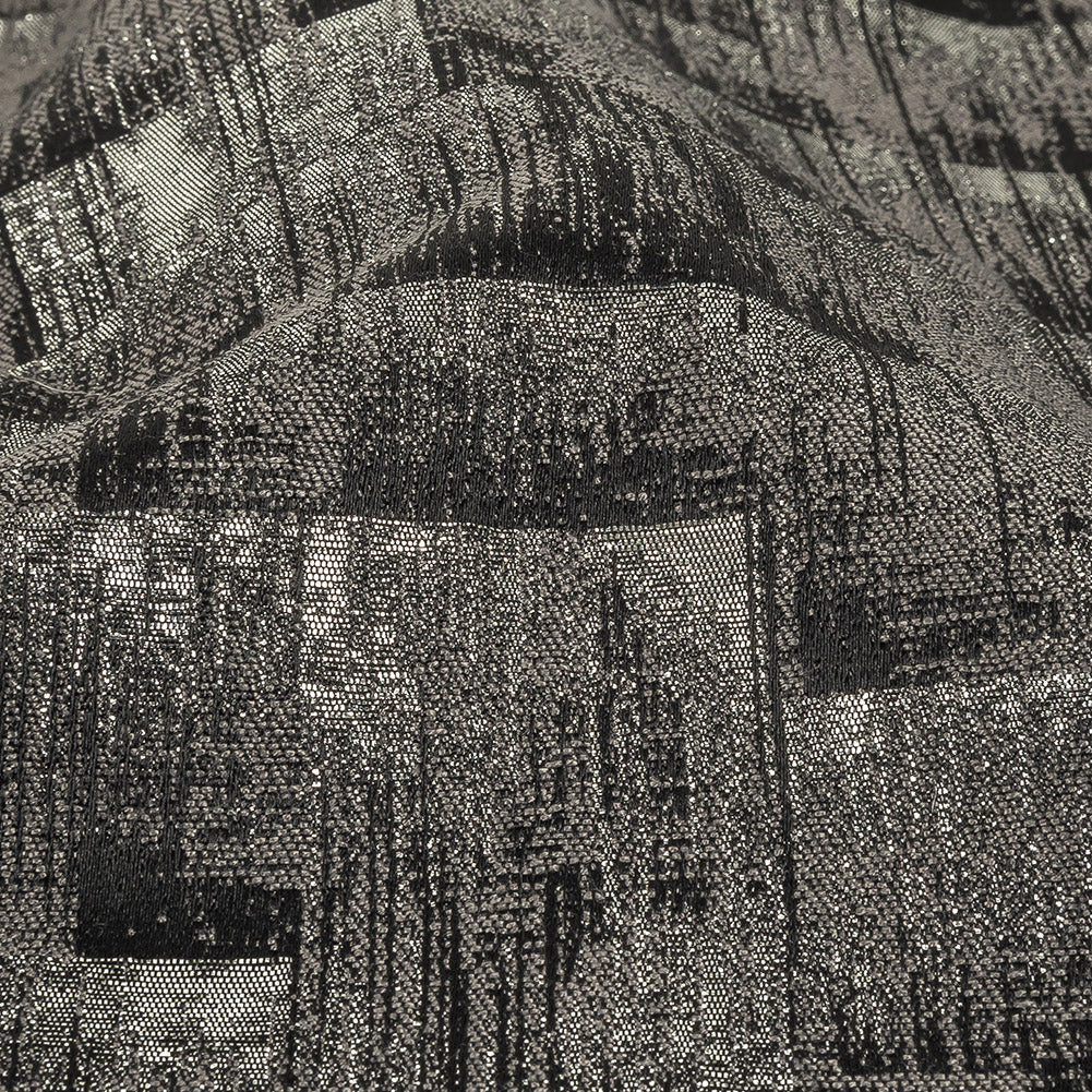 Metallic Drapery Woven - Charcoal Ikat - British Imported Detail