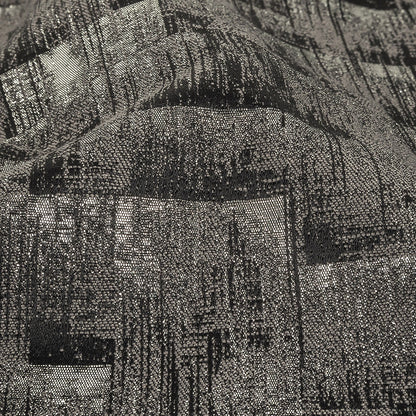 Metallic Drapery Woven - Charcoal Ikat - British Imported Detail