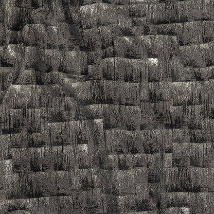 Metallic Drapery Woven - Charcoal Ikat - British Imported