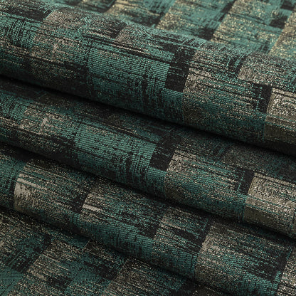Metallic Drapery Woven - Emerald Ikat - British Imported Folded
