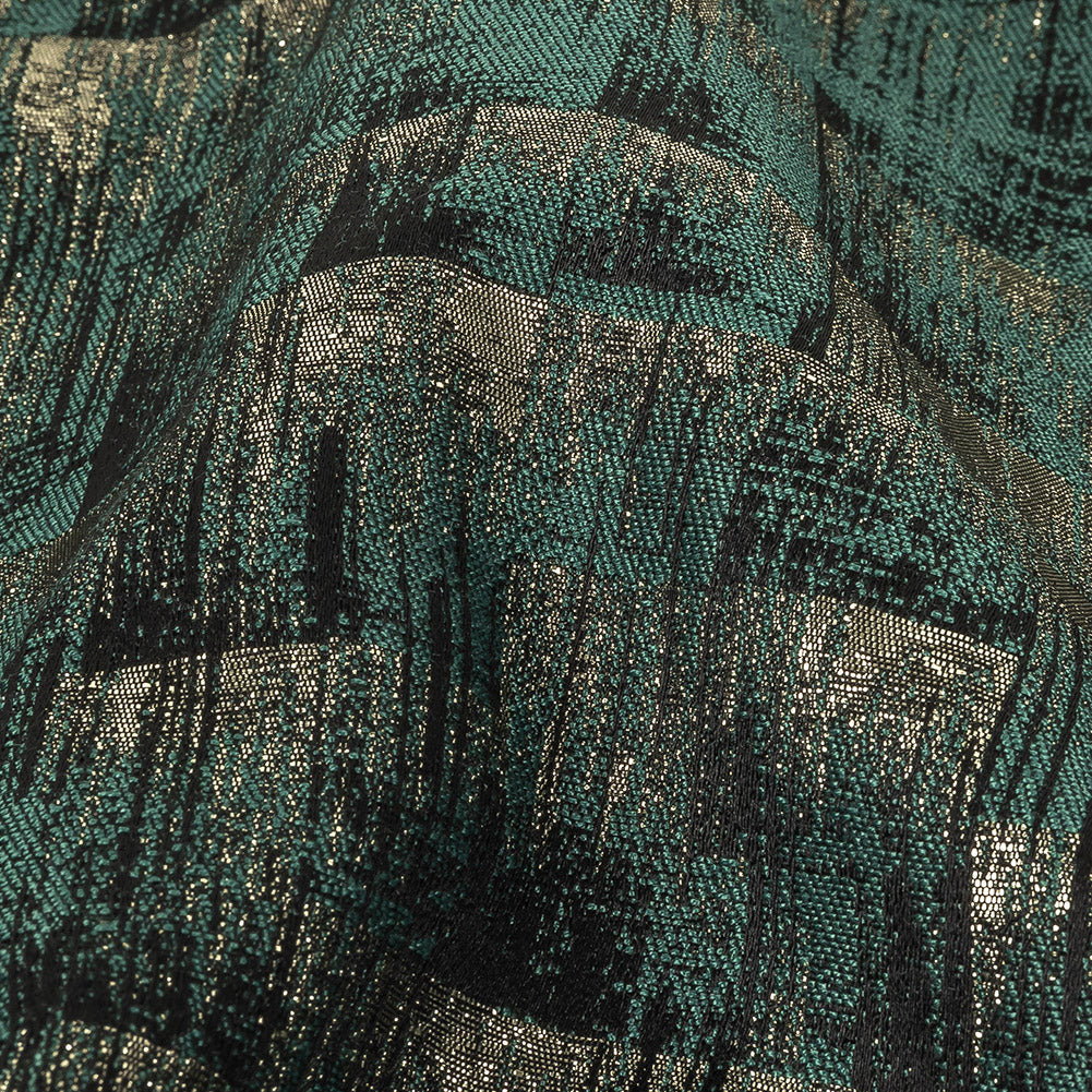 Metallic Drapery Woven - Emerald Ikat - British Imported Detail