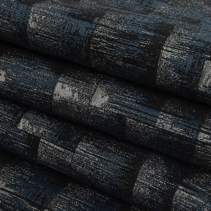 Metallic Drapery Woven - Ink Ikat - British Imported Folded