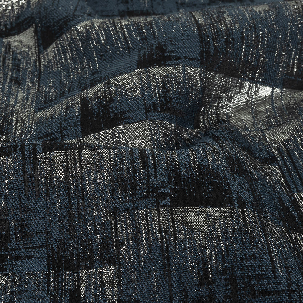 Metallic Drapery Woven - Ink Ikat - British Imported Detail