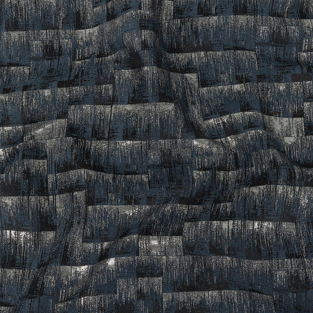 Metallic Drapery Woven - Ink Ikat - British Imported