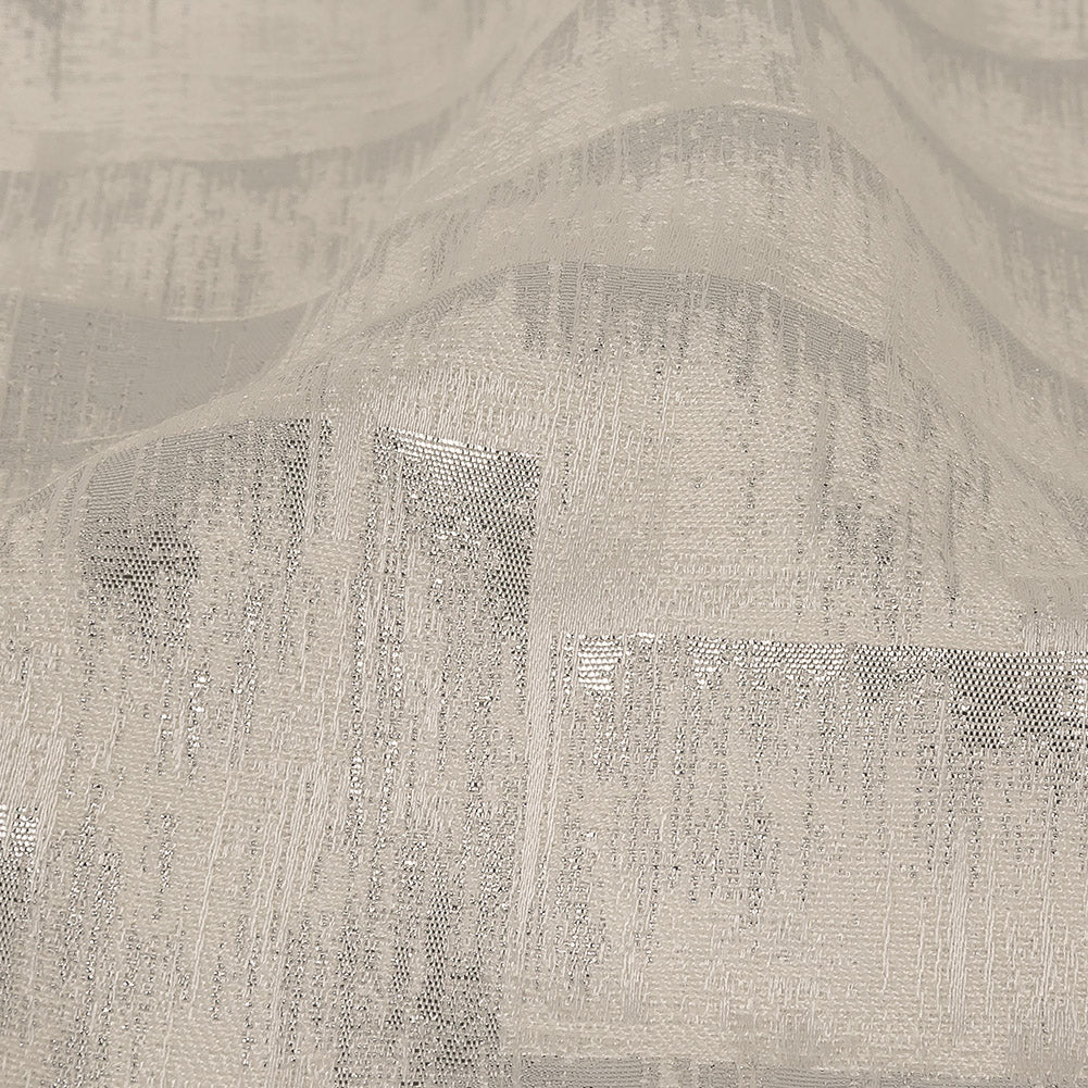 Metallic Drapery Woven - Ivory Ikat - British Imported Detail