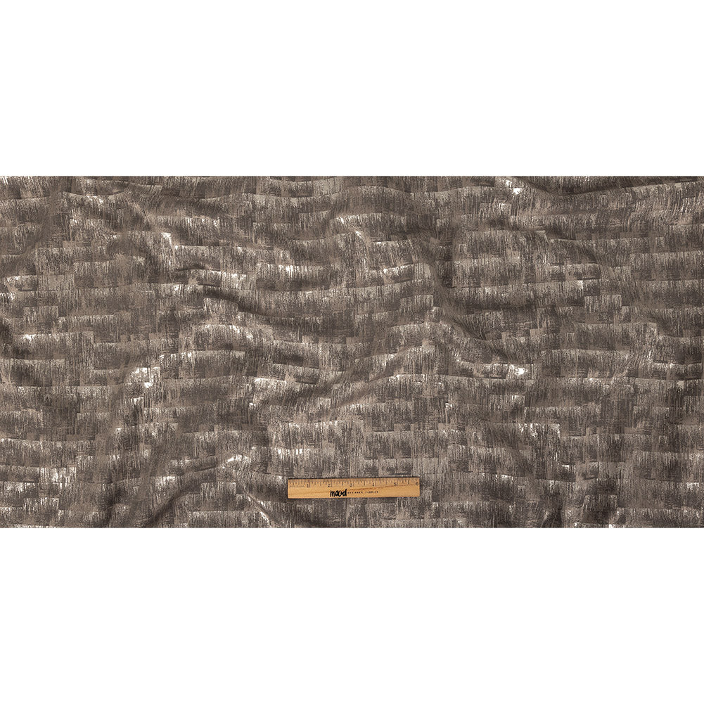 Metallic Drapery Woven - Pewter Ikat - British Imported Full