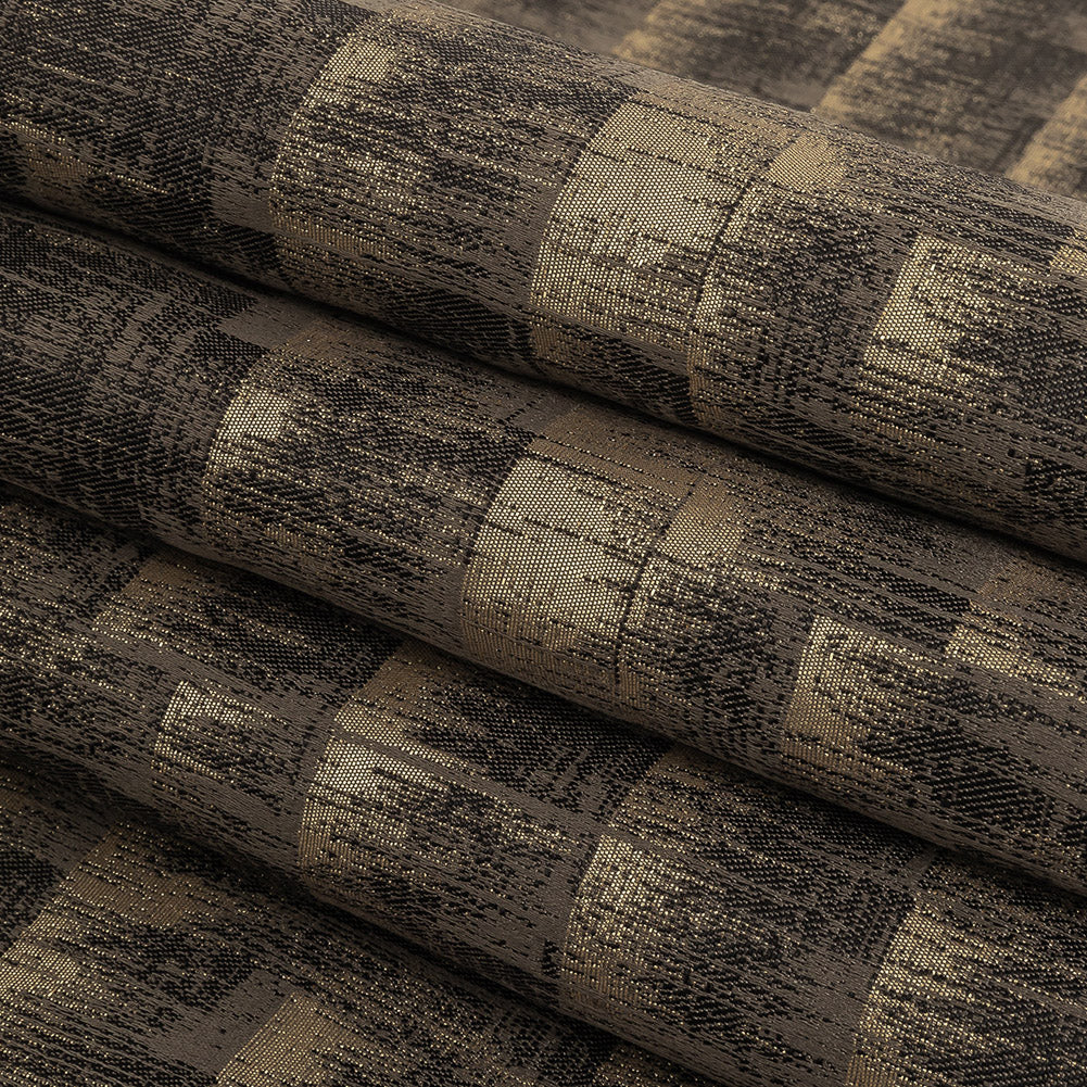 Metallic Drapery Woven - Slate Ikat - British Imported Folded