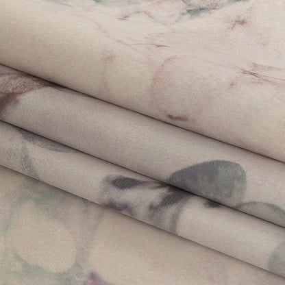 Polyester Knit Microvelvet - Blush Floral - British Imported Folded