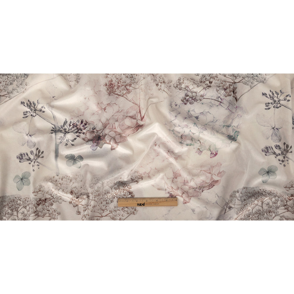 Polyester Knit Microvelvet - Blush Floral - British Imported Full