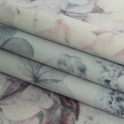 Polyester Knit Microvelvet - Mist Floral - British Imported Folded