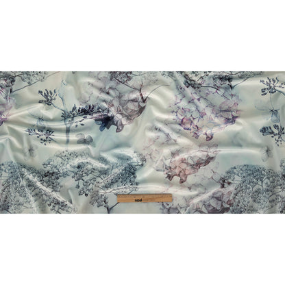 Polyester Knit Microvelvet - Mist Floral - British Imported Full