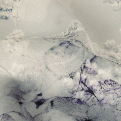 Polyester Knit Microvelvet - Sky Floral - British Imported Detail