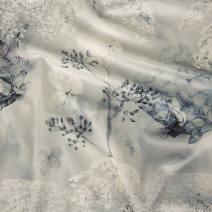 Polyester Knit Microvelvet - Sky Floral - British Imported