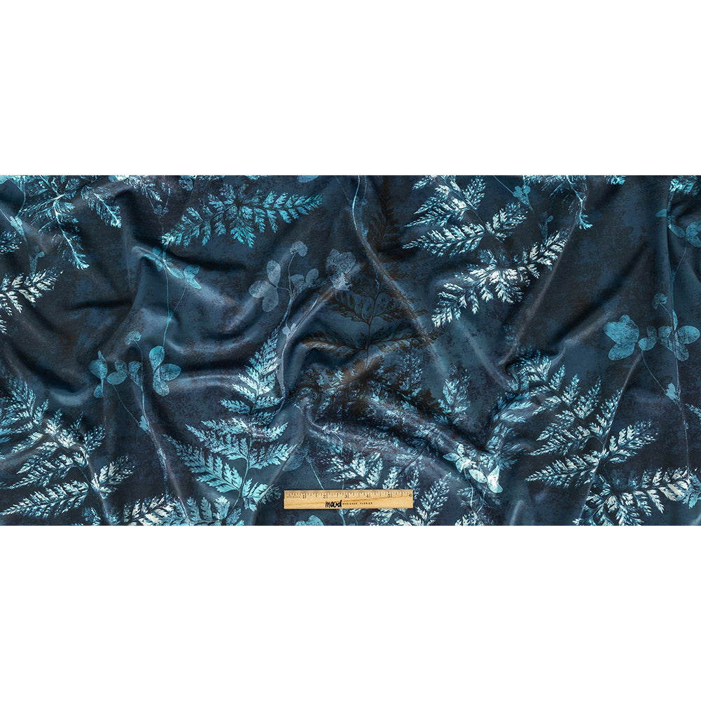 Polyester Knit Microvelvet - Indigo - British Imported Full