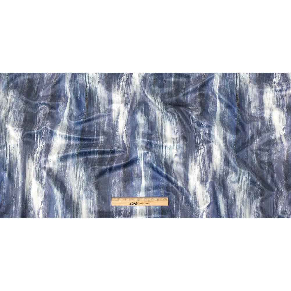 Polyester Knit Microvelvet Print - Amethyst Brushstrokes - British Imported Full