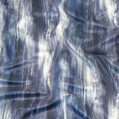 Polyester Knit Microvelvet Print - Amethyst Brushstrokes - British Imported