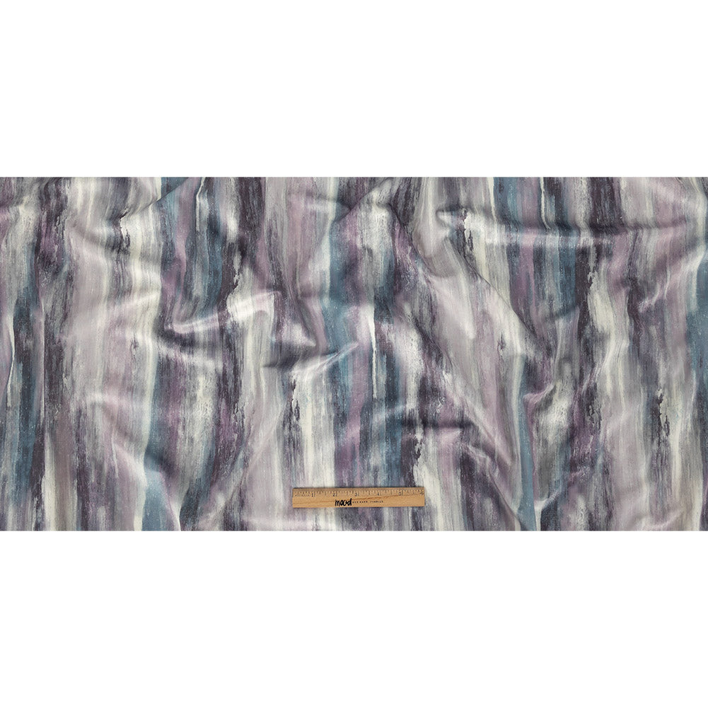 Polyester Knit Microvelvet Print - Mist Brushstrokes - British Imported Full