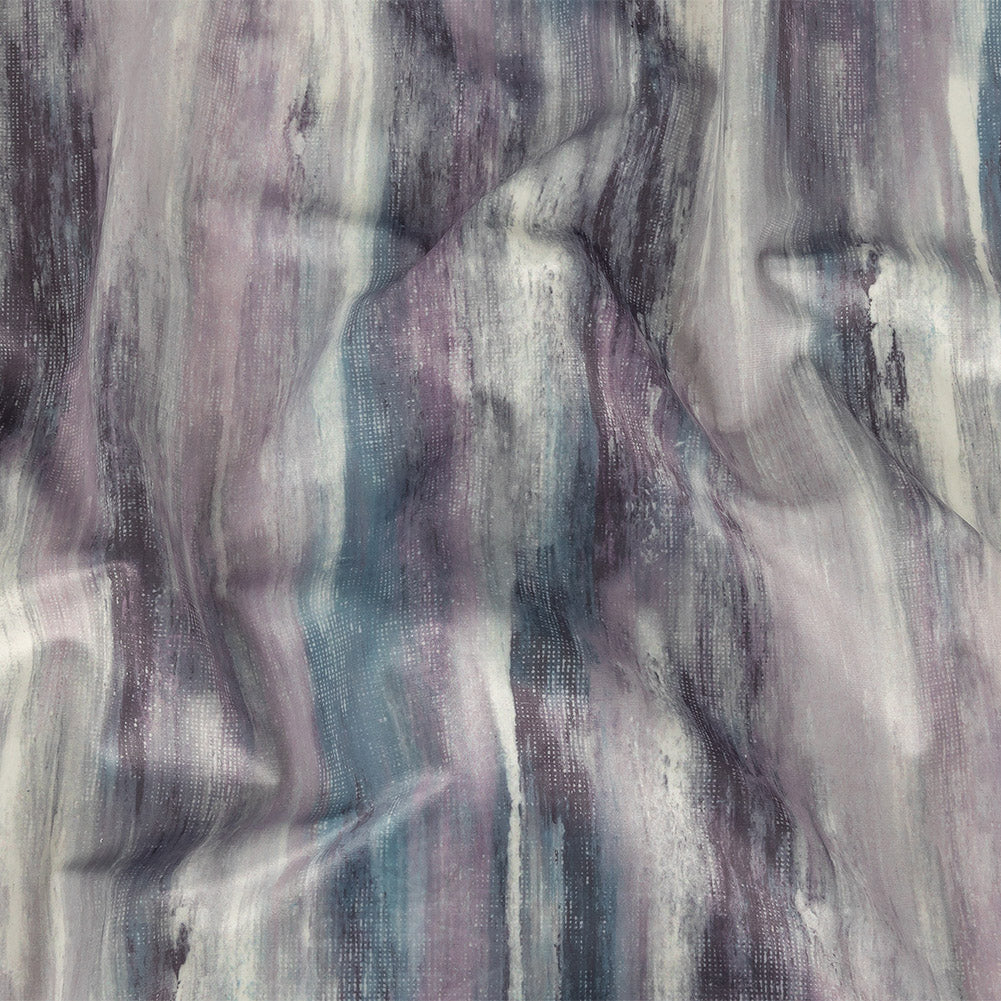 Polyester Knit Microvelvet Print - Mist Brushstrokes - British Imported