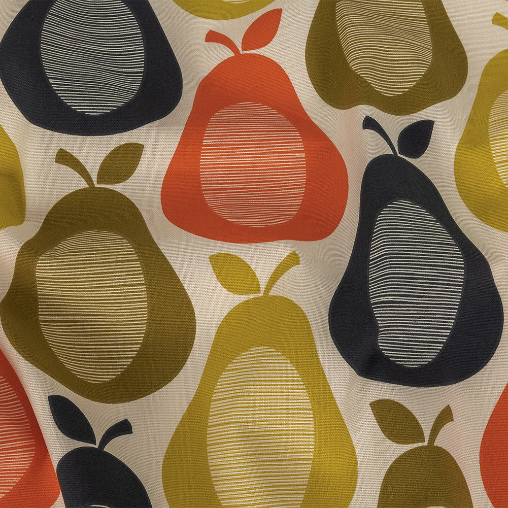 Cotton Canvas Print - Multicolor Vintage Pears - British Imported