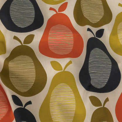 Cotton Canvas Print - Multicolor Vintage Pears - British Imported