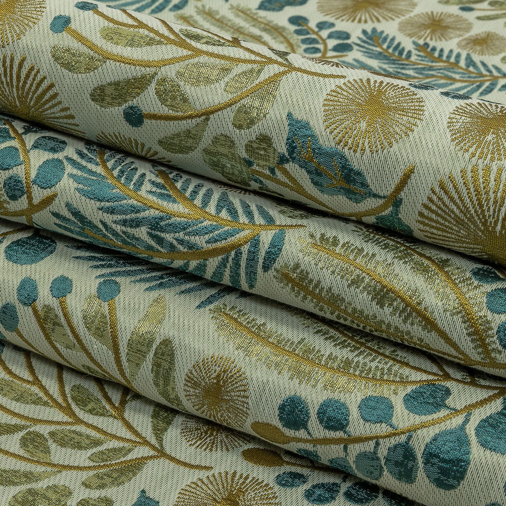 Drapery Jacquard - Citrus Foliage - British Imported Folded