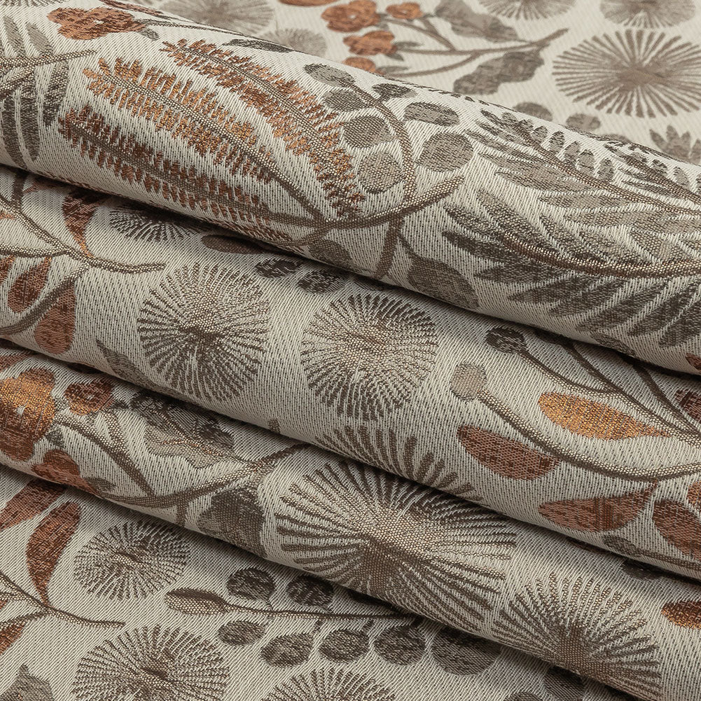 Drapery Jacquard - Saffron Foliage - British Imported Folded