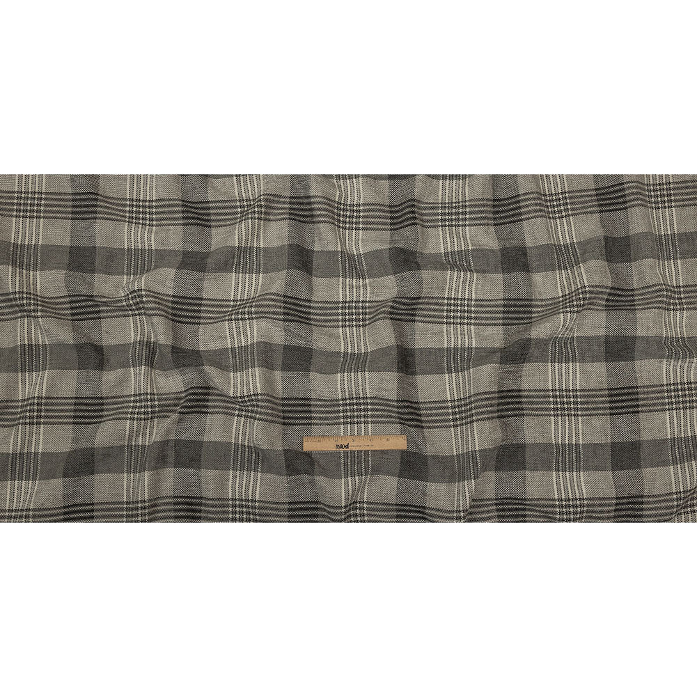 Polyester Chenille - Charcoal Plaid - British Imported Full