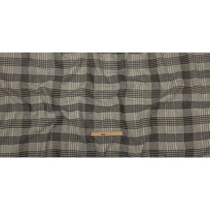 Polyester Chenille - Charcoal Plaid - British Imported Full