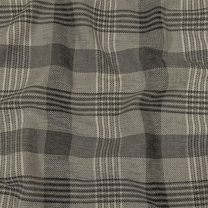 Polyester Chenille - Charcoal Plaid - British Imported