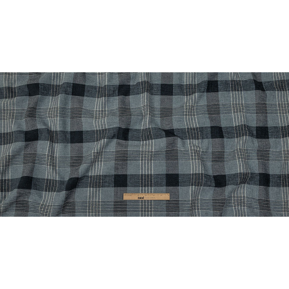 Polyester Chenille - Ink Plaid - British Imported Full