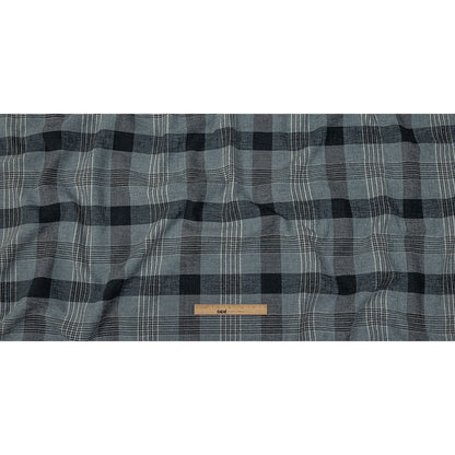 Polyester Chenille - Ink Plaid - British Imported Full