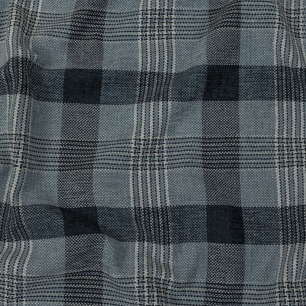 Polyester Chenille - Ink Plaid - British Imported
