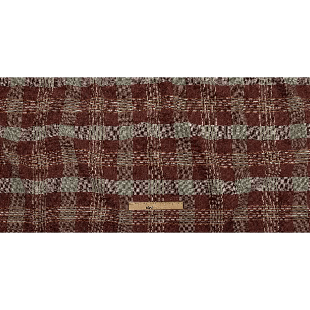 Polyester Chenille - Saffron Plaid - British Imported Full