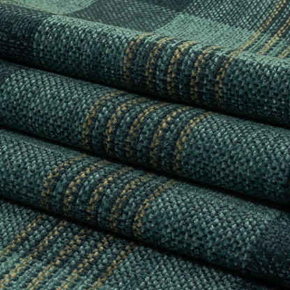 Polyester Chenille - Spa Plaid - British Imported Folded