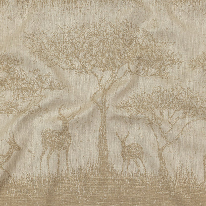 Drapery Jacquard Panel - Ochre Antelope in the Wild - British Imported