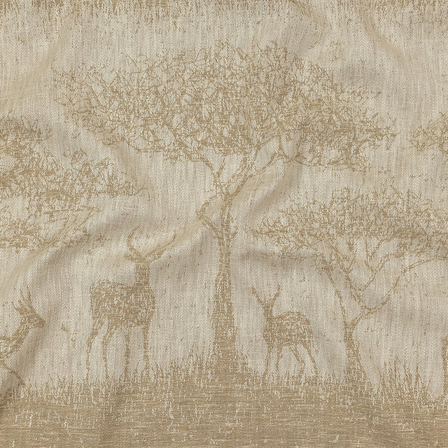 Drapery Jacquard Panel - Ochre Antelope in the Wild - British Imported