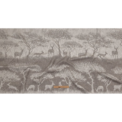 Drapery Jacquard Panel - Pebble Antelope in the Wild - British Imported Full