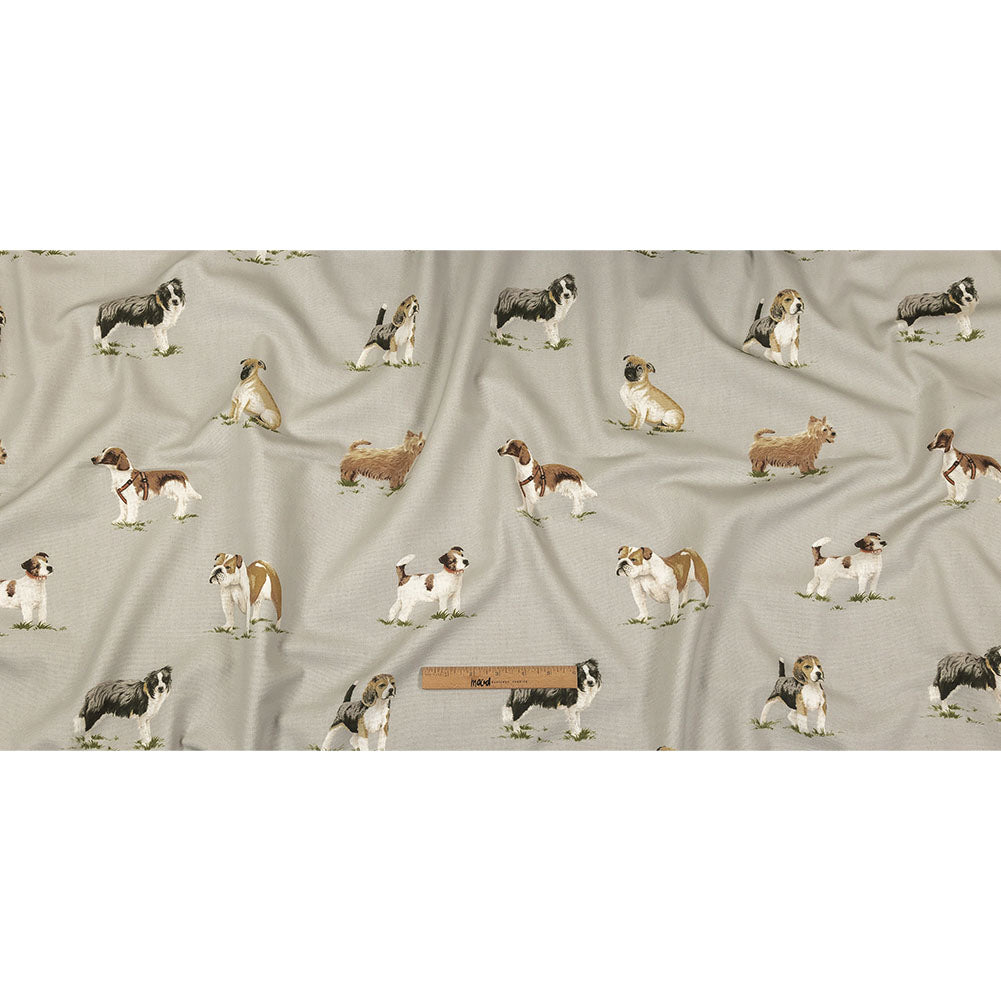 Cotton Canvas Print - Linen Puppy Parade - British Imported Full