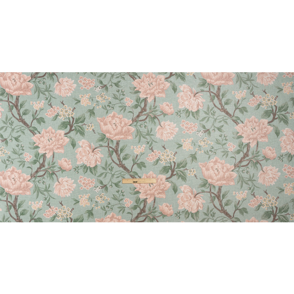 Printed Chenille Woven - Blush Floral - British Imported Full