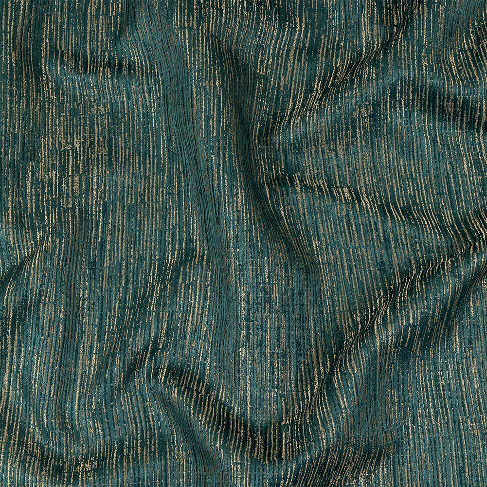 Recycled Polyester Jacquard - Peacock Striated - British Imported