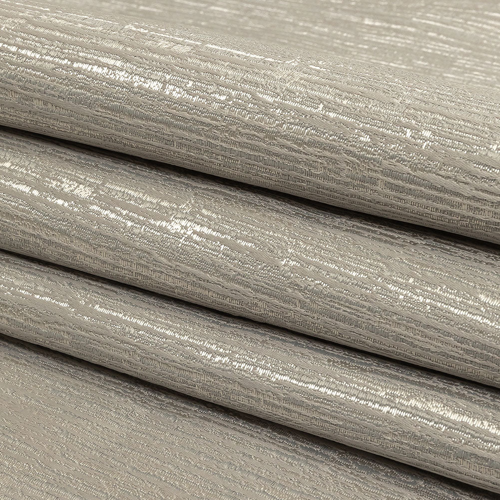Recycled Polyester Jacquard - Platinum Striated - British Imported Folded