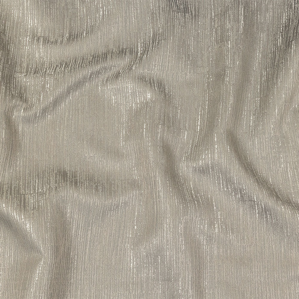 Recycled Polyester Jacquard - Platinum Striated - British Imported