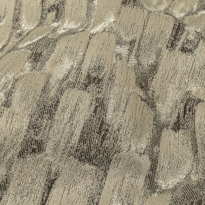 Recycled Polyester Jacquard - Champagne Abstract Brushstrokes - British Imported Detail