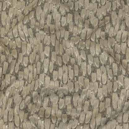 Recycled Polyester Jacquard - Champagne Abstract Brushstrokes - British Imported