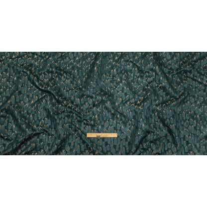 Recycled Polyester Jacquard - Peacock Abstract Brushstrokes - British Imported Full