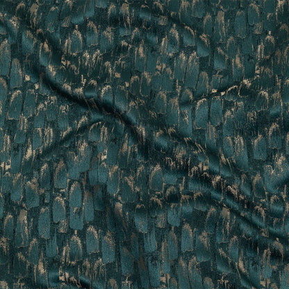 Recycled Polyester Jacquard - Peacock Abstract Brushstrokes - British Imported