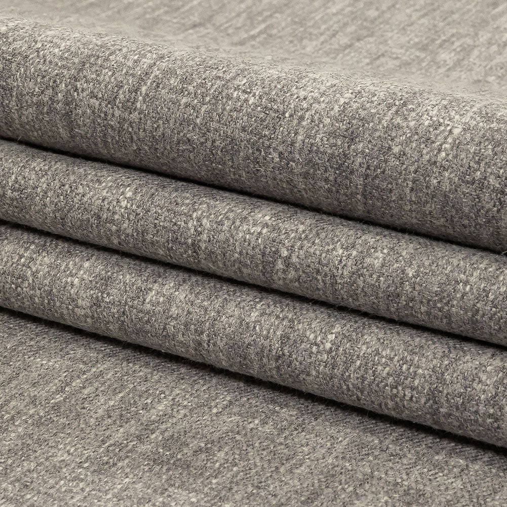 British Imported Heathered Graphite Recycled Polyester Drapery Woven Folded